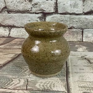 Handmade Studio Stoneware Brown Tan Vase